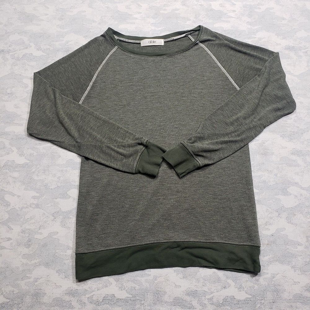 Able Shirt Men‎ Small Green Long Sleeve Oversized Made USA
